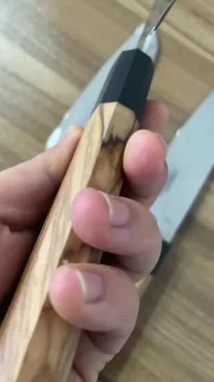 Дамасский нож/Янпанский нож/Набор кухонных ножей с ручкой из оливкового дерева (SE